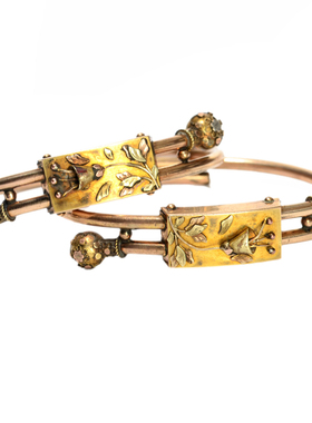 庭院维多利亚风金箔古董手镯