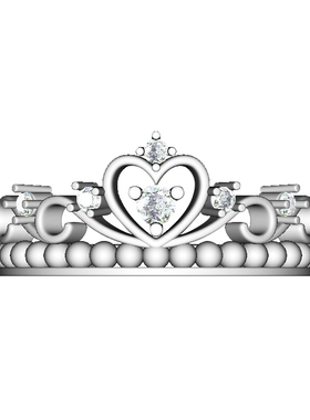 纯银红宝石小皇冠时尚个性风尾戒