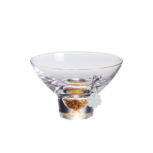 藏金箔耐热玻璃主人杯单杯功夫茶品茗杯个人镶银茶杯个性创意茶道