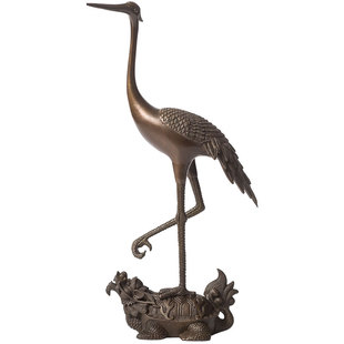 黄铜龟鹤摆件单鹤踩龟家居客厅桌面装饰送老人祝寿长辈礼品吉祥物