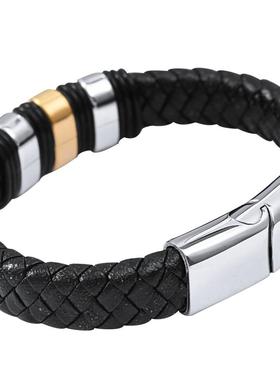 小众兄弟皮绳潮男黑色社会手链