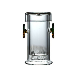 班意 双耳泡茶器过滤双耳杯耐热玻璃花茶壶冲茶器红茶泡茶套装