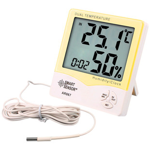 希玛AR807温湿度计AR867家用高精度带探头温度计室内电子温湿度仪