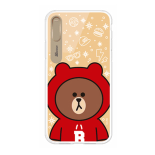 韩国Line Friends布朗熊来电闪苹果iphone X防摔发光手机壳新款X