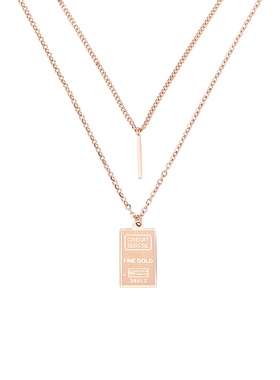 女王吊牌项链女小众双层INS冷淡