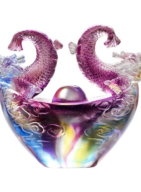 乔迁新居高档古法琉璃元宝工艺品