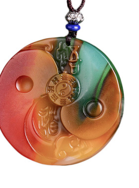 彩玉玛瑙男女款保平安挂件玉吊坠