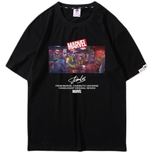 ins X Marvel卫衣联名漫威假两件长袖T恤男复联蜘蛛侠周边打底衫