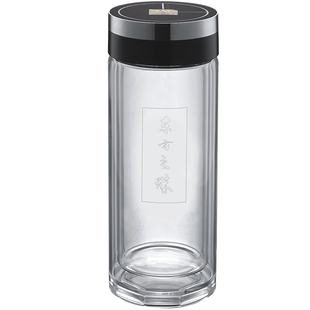 思宝玻璃杯东方之珠双层水晶杯子高档商务茶杯男加厚隔热水杯正品