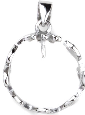 蜜蜡波西米亚风琥珀花边吊坠空托