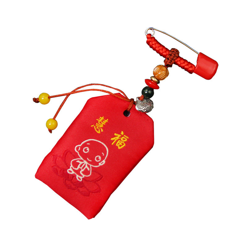 婴幼中国风胎发手工制作随身别针