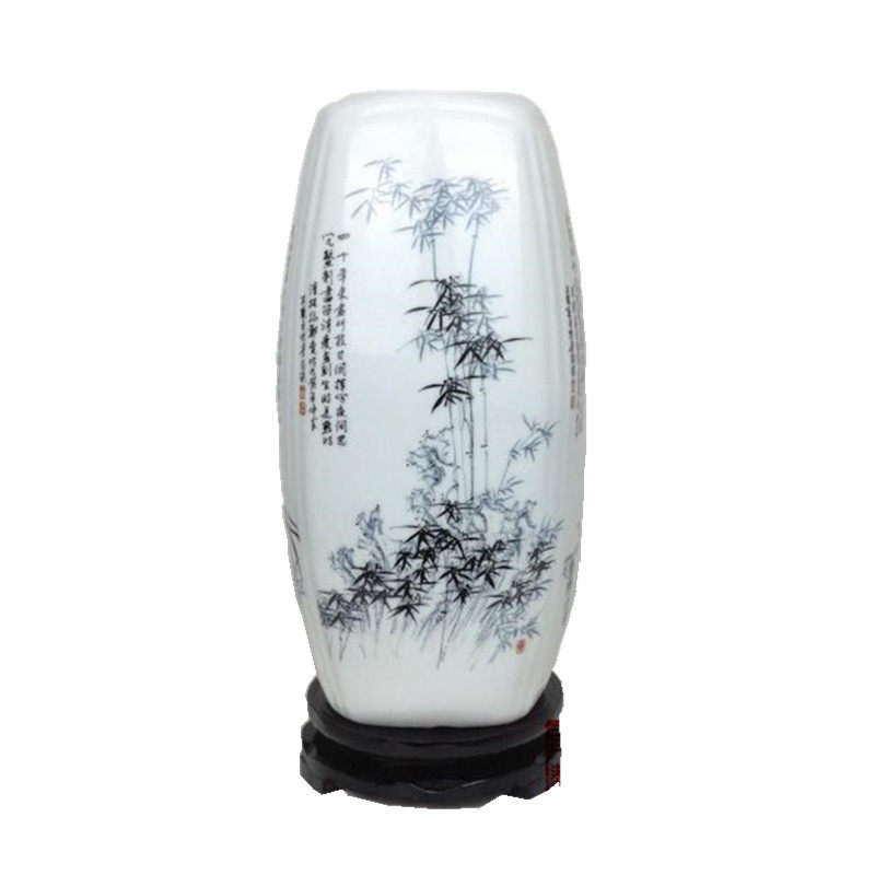 富贵竹插花瓶水培白色景德镇小陶瓷器客厅摆件家居装饰品梅兰竹菊