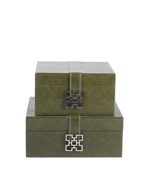 绿色样板房方形客厅饰品盒