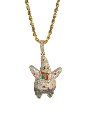 派大星欧美ins卡通镶钻项链吊坠