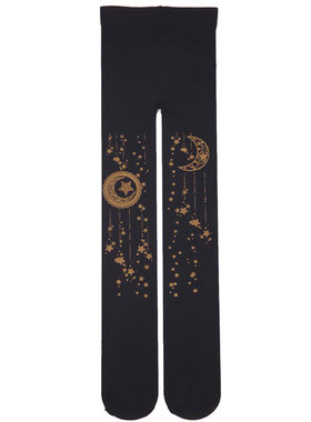 日系洛丽塔天鹅绒星月连裤袜甜美