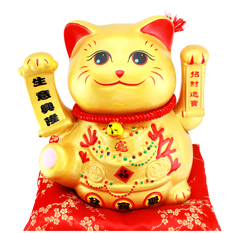 日本陶瓷招财猫摇手插电开业商铺