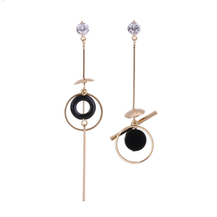 时尚简约不规则个性耳环金属质感耳饰防过敏银针AB版网红晚会首饰