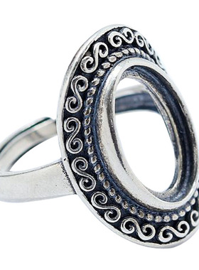 diy复古蜜蜡镶嵌活口戒指空托