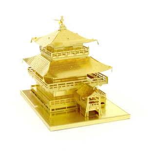 爱拼 全金属DIY拼装模型3D免胶立体拼图 日本印象系列之金阁寺