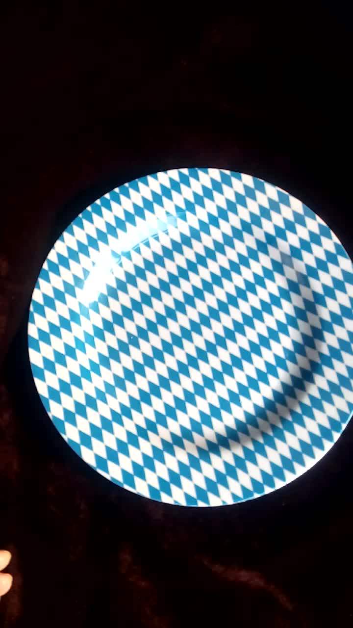 10inch Cheap Customized White Wavy Blank Melamine Catering Plate Dinner