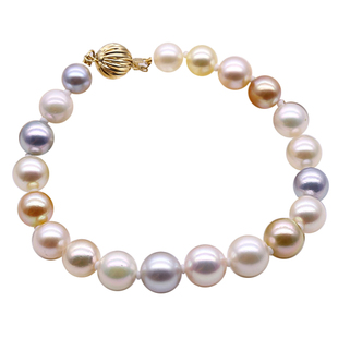 北海珠还合浦珍珠 18K金akoya海水珍珠手链女款正品手镯霸王手圈