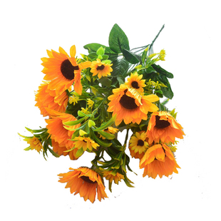 向日葵花束仿真舞蹈道具摄影室内客厅装饰绢花假花塑料花摆放花卉