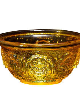 佛前供水杯佛堂琉璃供碗贡碗摆件