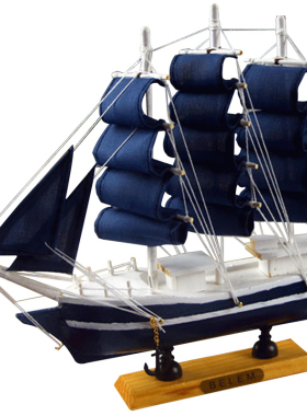 地中海风家居客厅木质帆船模型