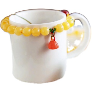 天然波罗的海鸡油黄满蜜蜜蜡单圈手串多子多福蜜蜡手链8.5mm