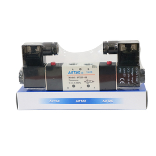 AIRTAC亚德客4v220-08电磁阀气阀220v气动电磁电阀开关控制阀24v