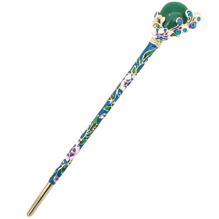 包邮精品景泰蓝工艺复古女士发簪 宫廷古典仿玉簪子 古风盘头发饰