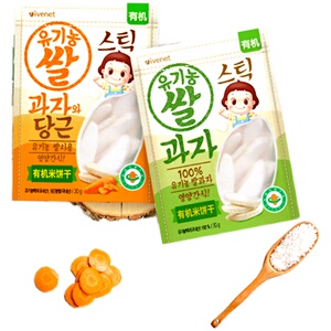 有机 ivenet艾唯倪韩国进口米饼不加油盐糖零食磨牙饼干30g