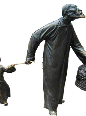 商业街民俗玻璃钢人物景观雕塑