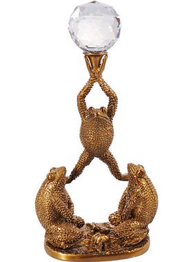 凤凰美居欧式玻璃三蜍鼎球办公室