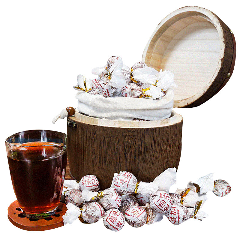 云南勐海布朗山乔木小沱茶送皮桶