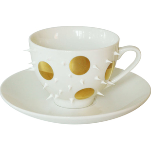 HOWstore Antibiotico Design金色仙人掌陶瓷咖啡杯碟茶杯北欧