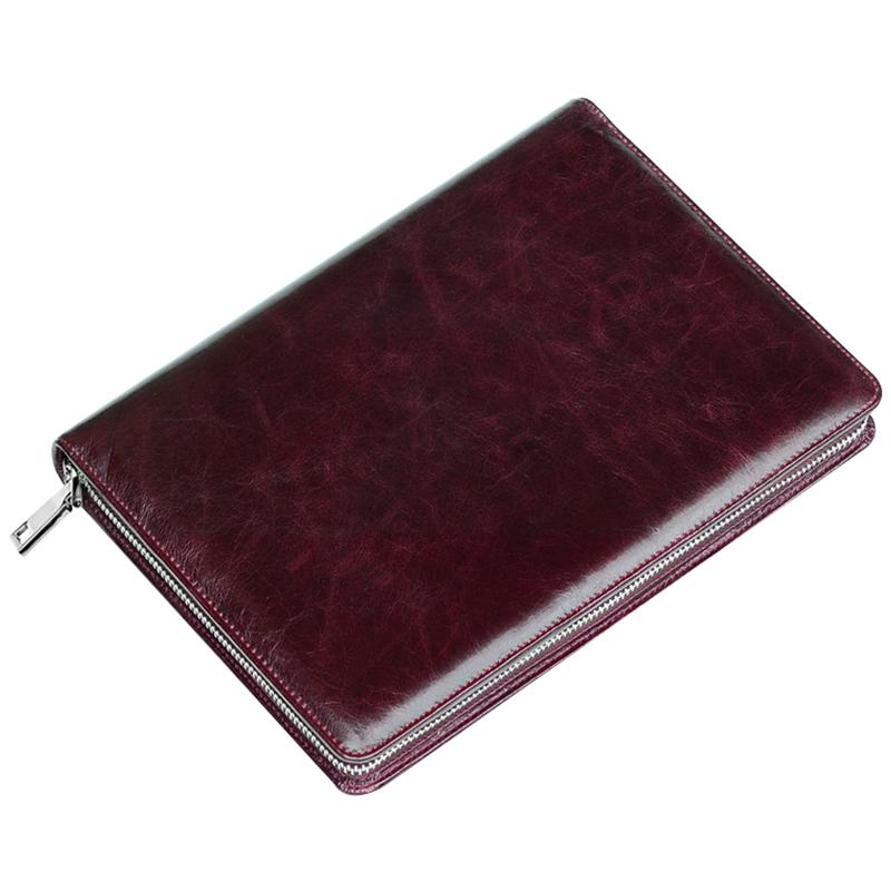 真皮本活页拉链笔记本a5手工牛皮本商务礼品纪念本精美记事本b5手帐拉链活页夹会议销讲夹带计算器可定制logo