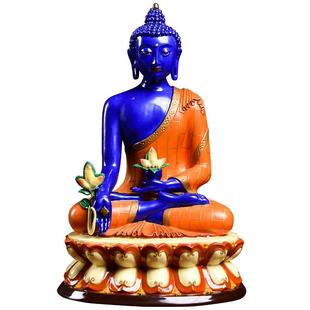 戴玉堂陶瓷摆件《藏传药师琉璃光如来》密法佛像药师佛客厅供奉
