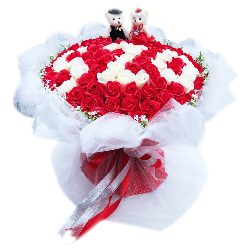 99朵蓝色妖姬求婚礼物仿真玫瑰