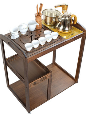 楠竹子移动茶台茶车家用茶具套装
