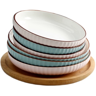 盘子菜盘创意网红家用长方形意面牛排西餐具北欧ins风蒸鱼盘碟子