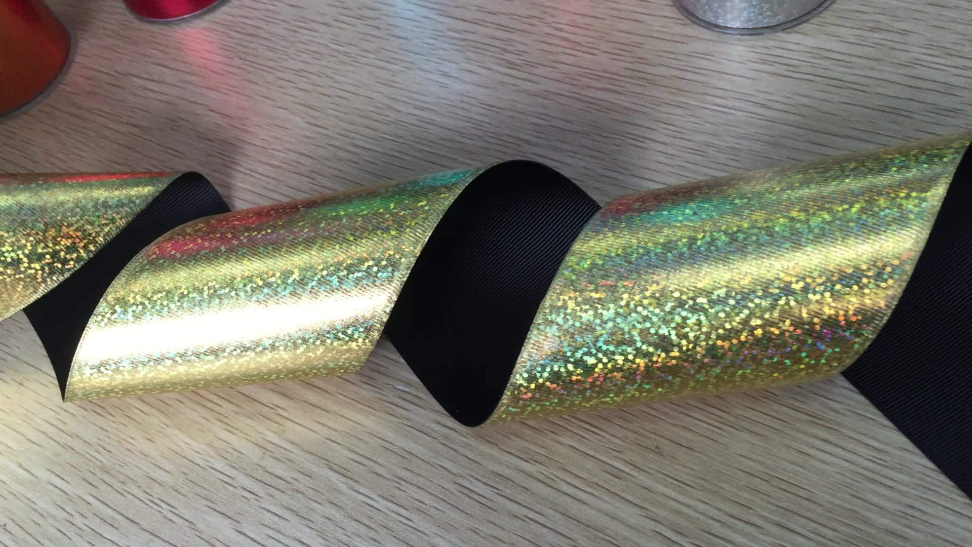 Custom Laser Foil Ribbon,Silver Holographic Printed Ribbon Buy Laser