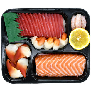 现切新鲜三文鱼生鱼片刺身拼盘5拼 冰鲜三文鱼刺身金枪鱼海鲜正品