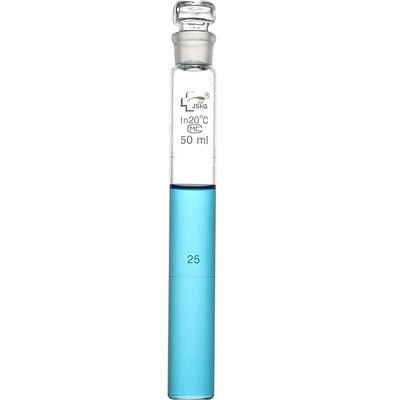 【送刷子】汇达 具塞玻璃比色管50ml 10ml 25ml 100毫升实验室用平底纳氏比色管12支组有机玻璃比色管架子
