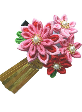 日系流苏花朵和服头饰发夹