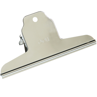 得力不锈钢夹子大中小号文件报夹山圆形铁票夹办公用品画板票据夹