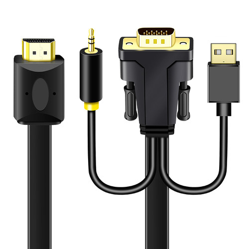 VGA转HDMI线 电脑主机机箱连接小米海信创维酷开电视高清视频线