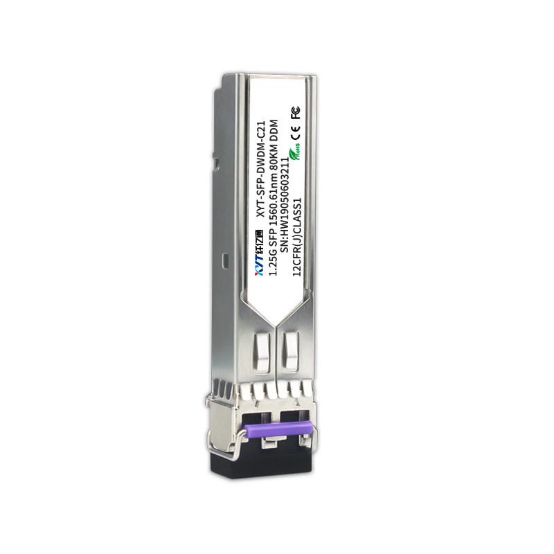 纤亿通 80KM 1.25G千兆DWDM密波光模块单模双纤SFP-1.25G-DW C21~C60 LC口 兼容华为中兴