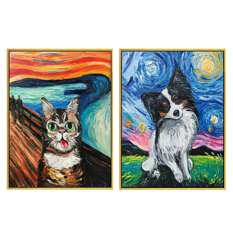 纯手绘动物画油画纯手绘动物