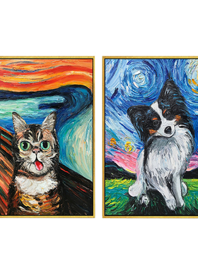 纯手绘动物画油画纯手绘动物